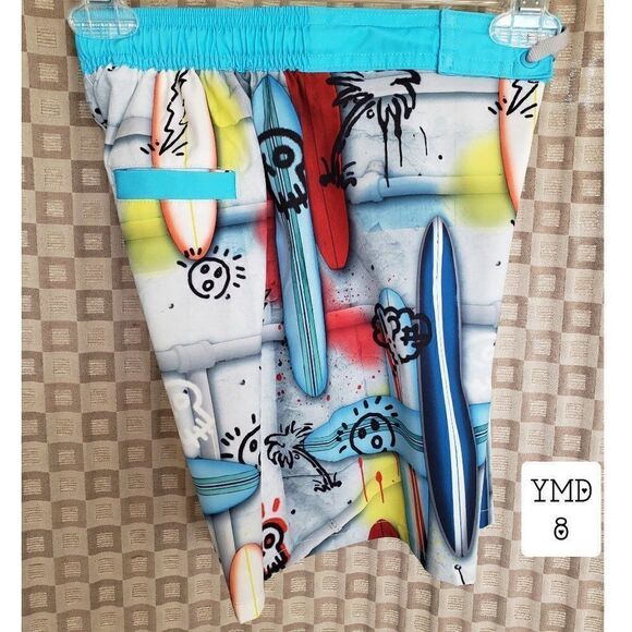 Boys Swimwear Surfboard Print Swim Trunks Size 8 clearance - Picture 1 of 5